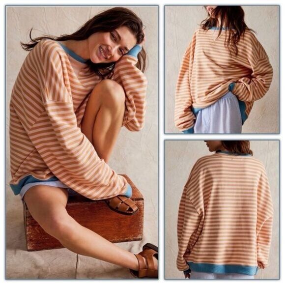 Free People Classic Striped Crewneck Sweatshirt - Picture 15 of 15